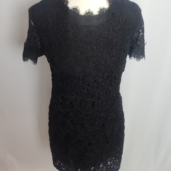 Zara Black Lace Dress, Stretch - Picture 7 of 11
